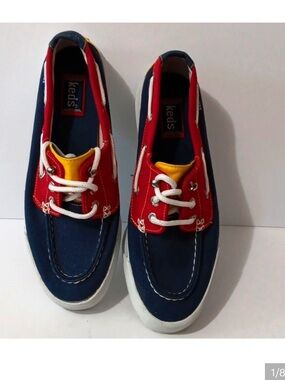 Keds Vintage Red Yellow Blue Colorblock Boat Shoes Women’s size 7